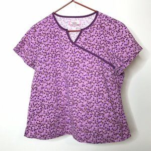 Koi by Kathy Peterson Scrub Top Size XL Hearts